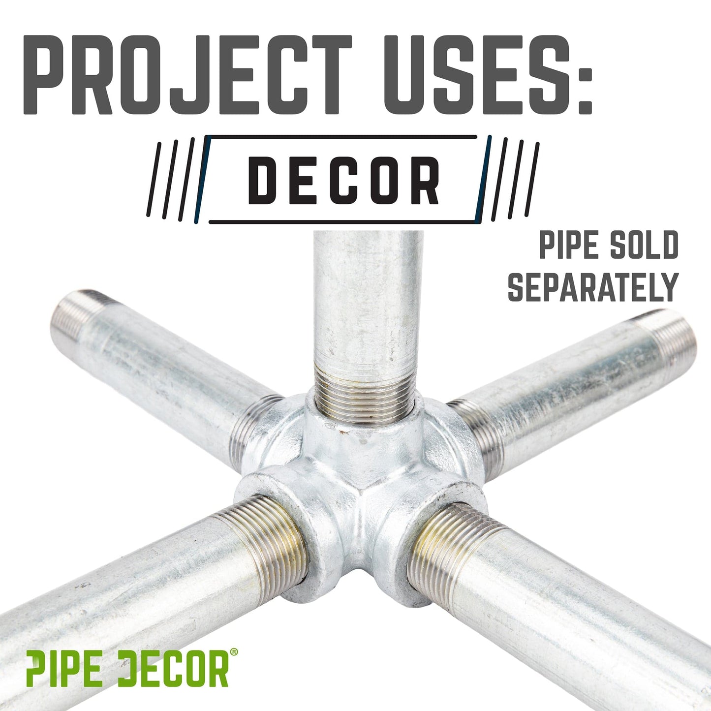 1 in. Galvanized 5-Way Fitting PIPE DECOR
