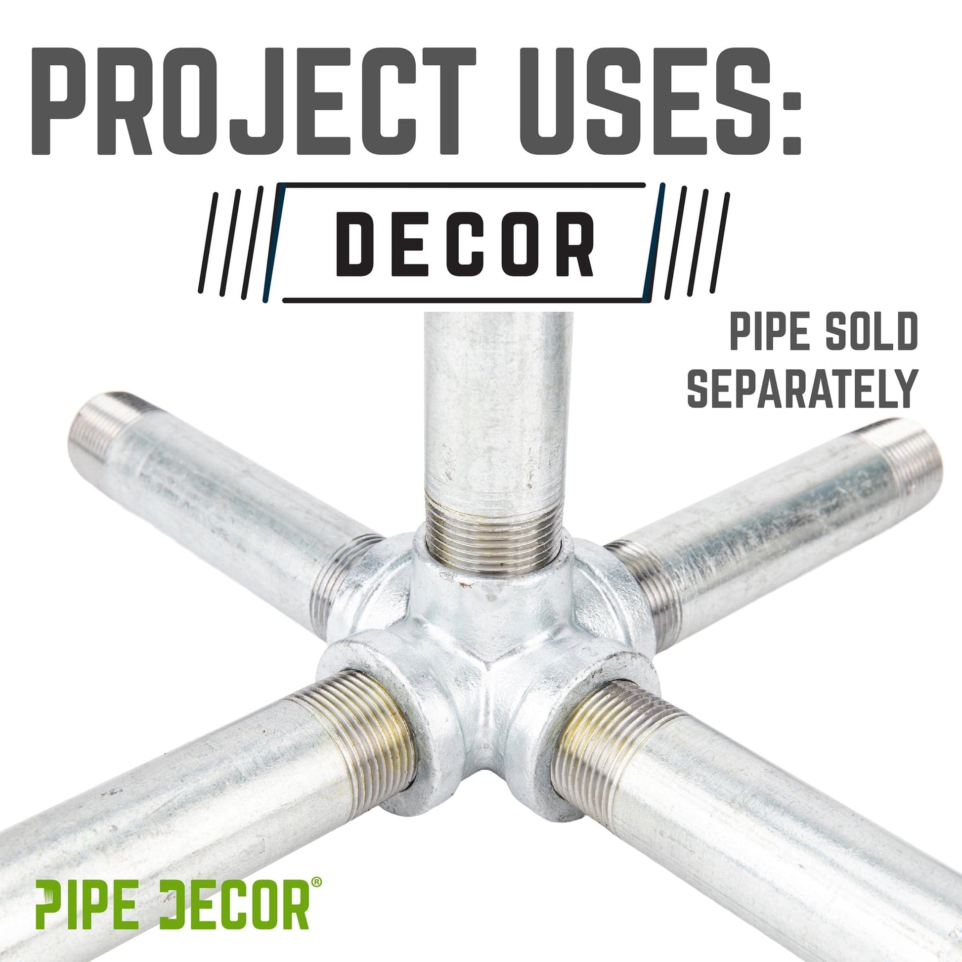1 in. Galvanized 5-Way Fitting PIPE DECOR