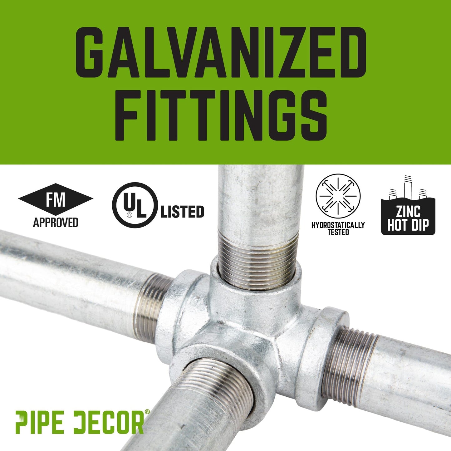 1/2 in. Galvanized 5-Way Fitting PIPE DECOR