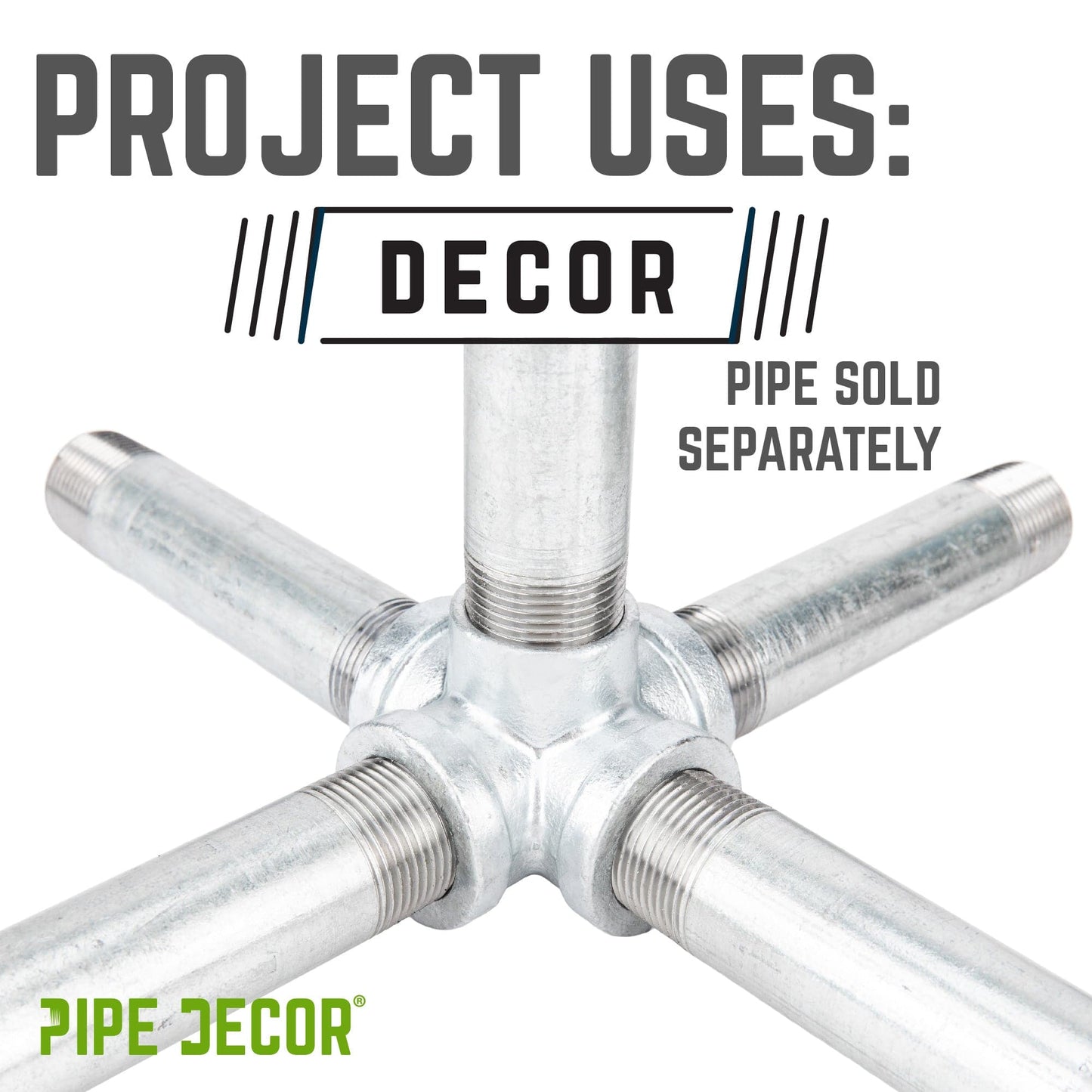 1/2 in. Galvanized 5-Way Fitting PIPE DECOR
