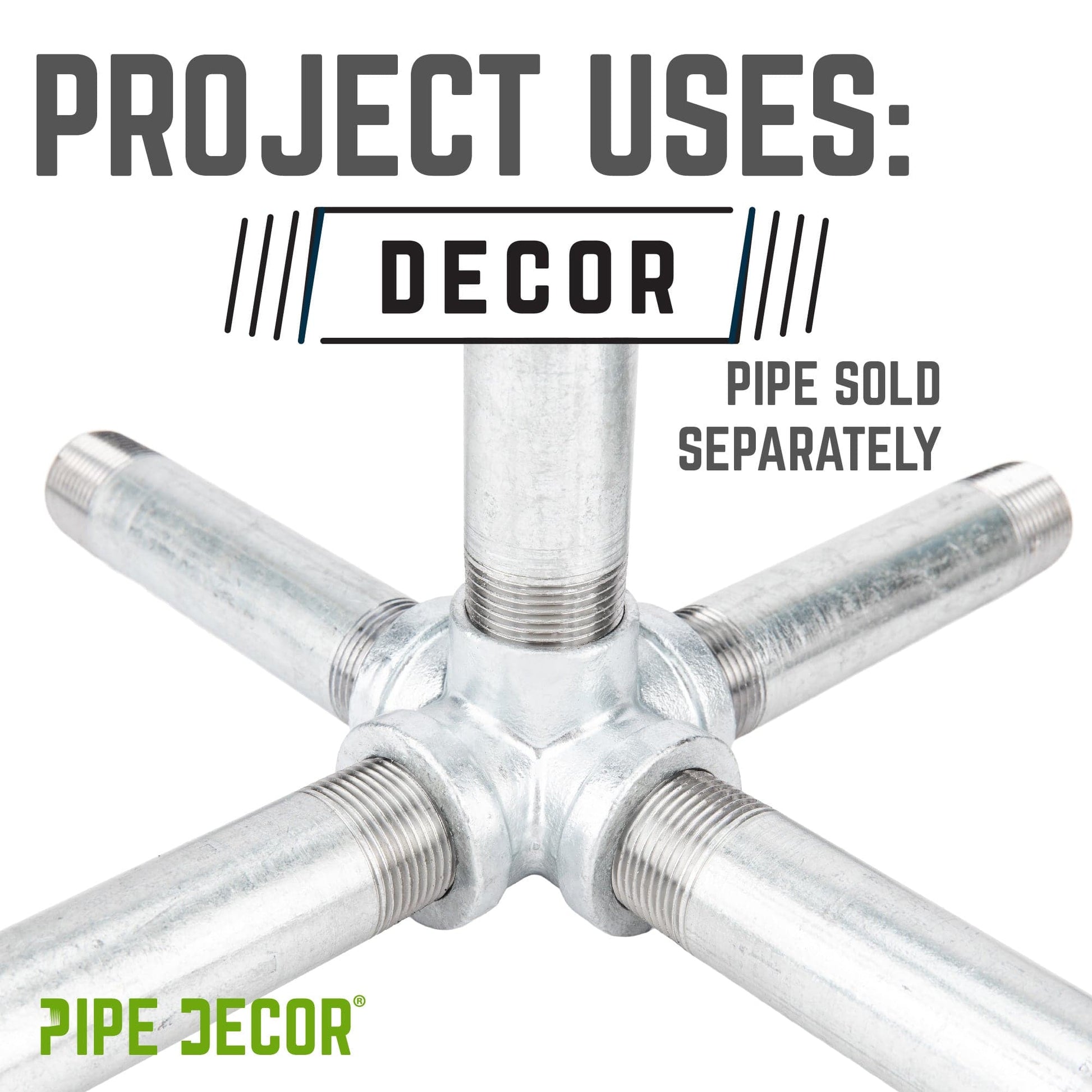 1/2 in. Galvanized 5-Way Fitting PIPE DECOR