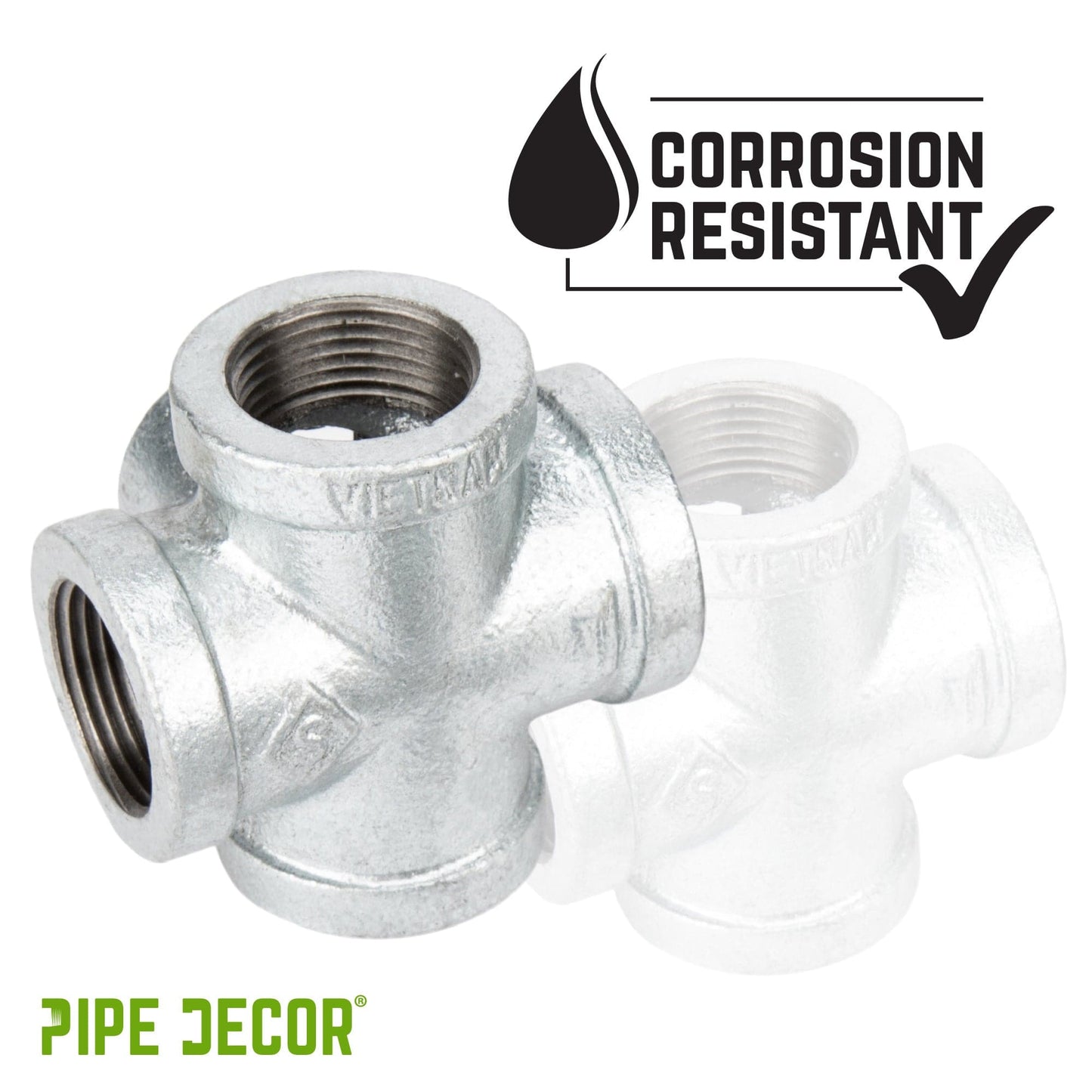 1/2 in. Galvanized 5-Way Fitting PIPE DECOR