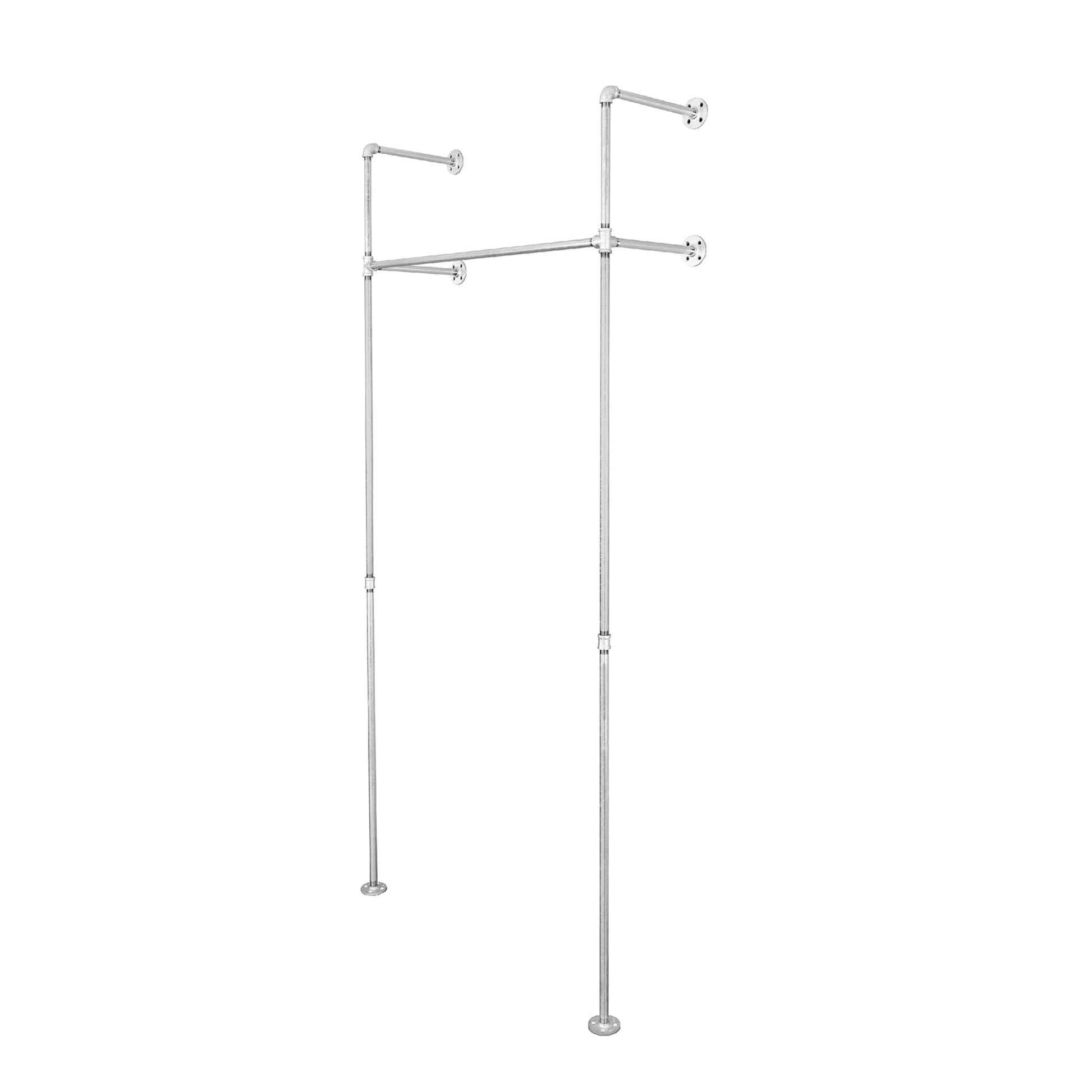 41 in. Galvanized Wall Mounted Clothing Rack, Single PIPE DECOR