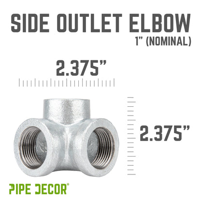 1 in. Galvanized Side Outlet Elbow PIPE DECOR