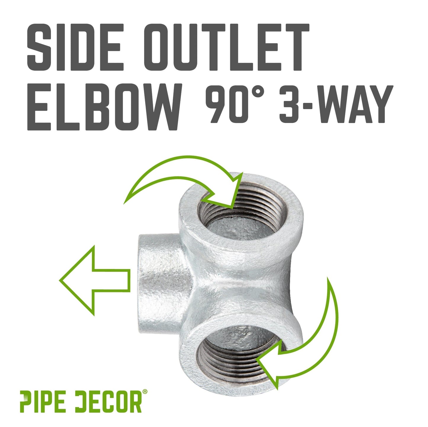 1 in. Galvanized Side Outlet Elbow PIPE DECOR