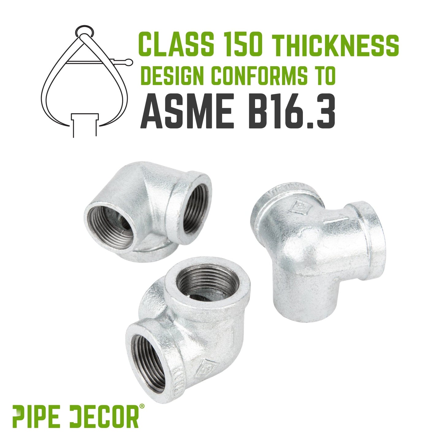 1 in. Galvanized Side Outlet Elbow PIPE DECOR