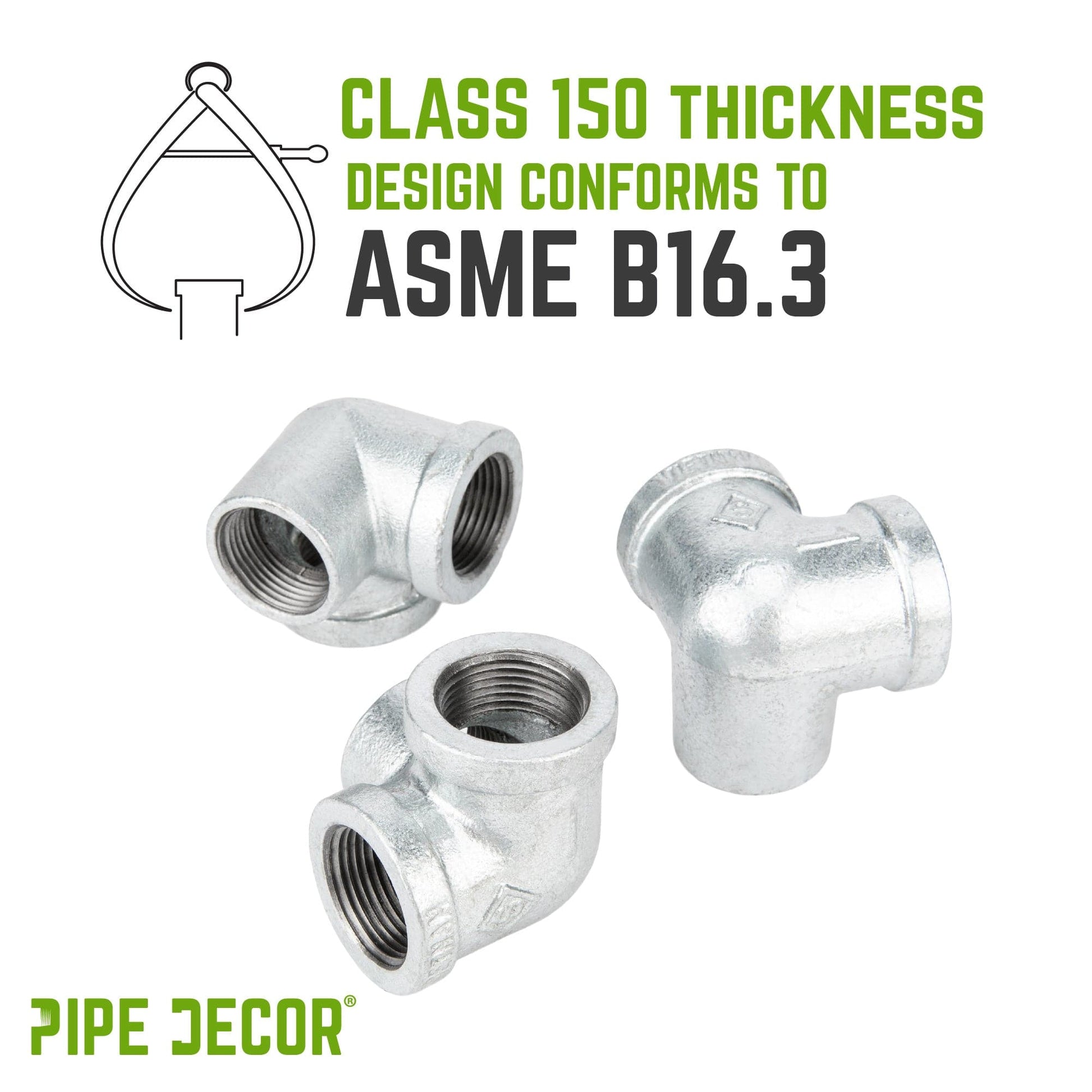 1 in. Galvanized Side Outlet Elbow PIPE DECOR