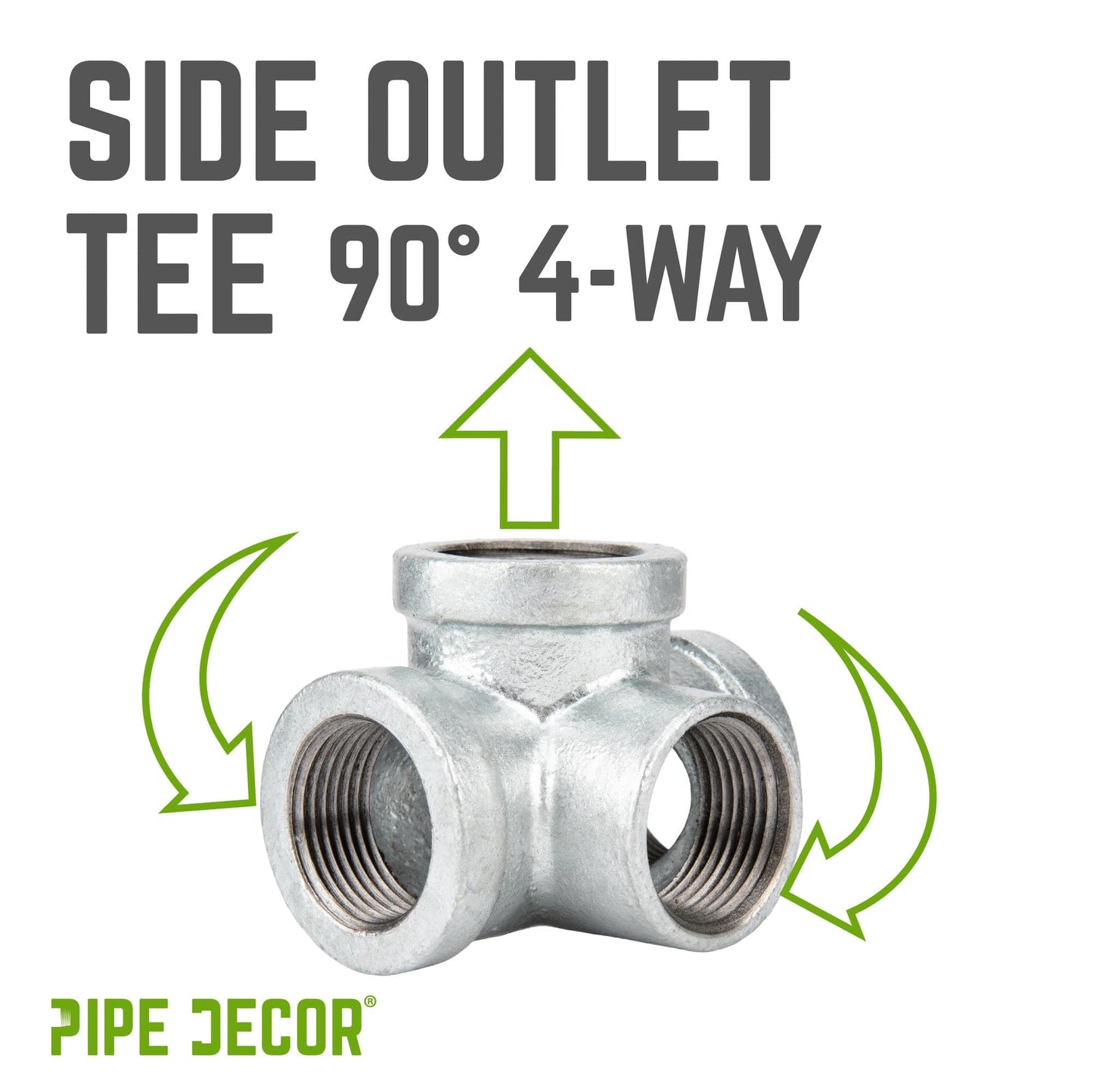 1 in. Galvanized Iron Side Outlet Tee PIPE DECOR