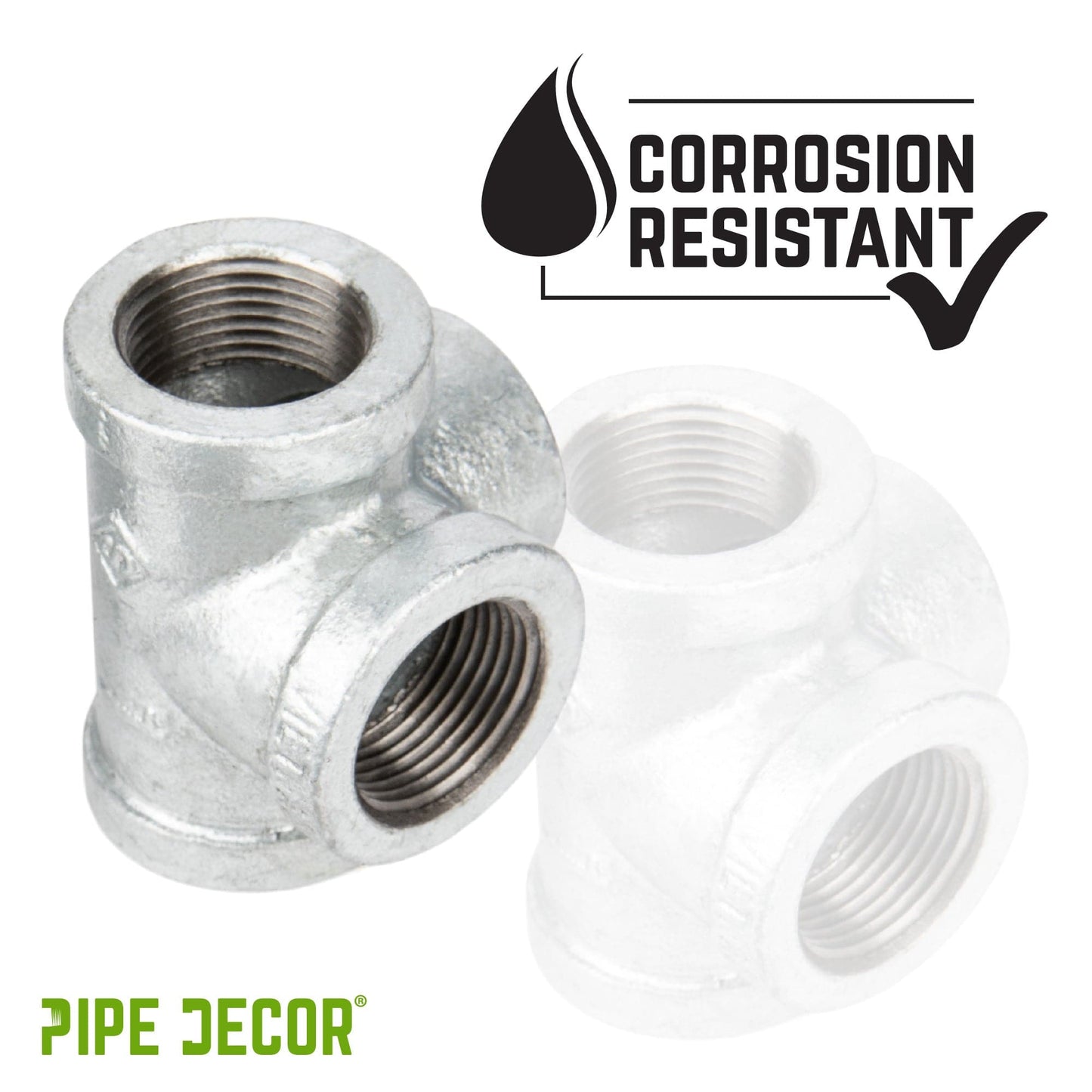 1 in. Galvanized Iron Side Outlet Tee PIPE DECOR