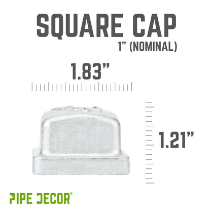 1 in. Galvanized Square Cap PIPE DECOR