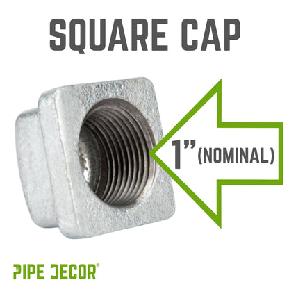 1 in. Galvanized Square Cap PIPE DECOR
