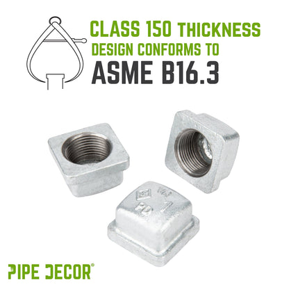 1 in. Galvanized Square Cap PIPE DECOR