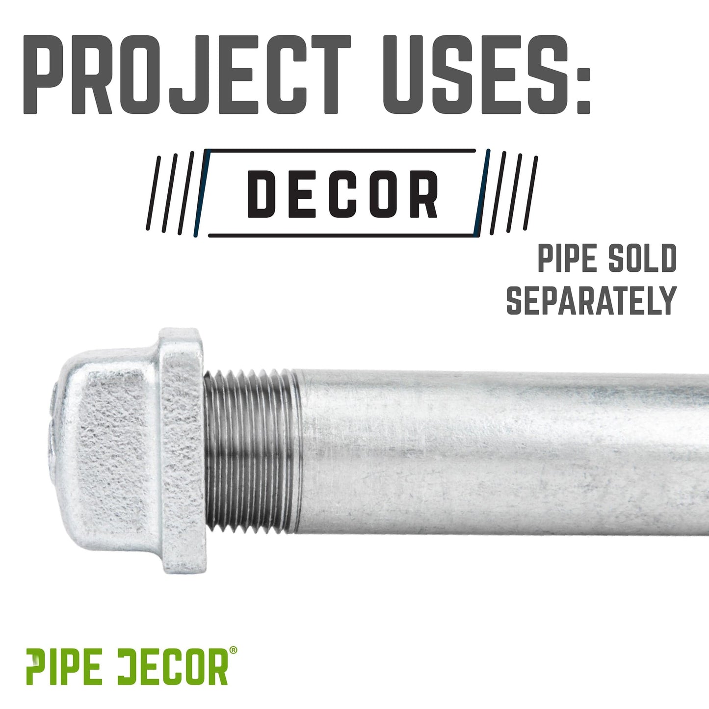 1 in. Galvanized Square Cap PIPE DECOR