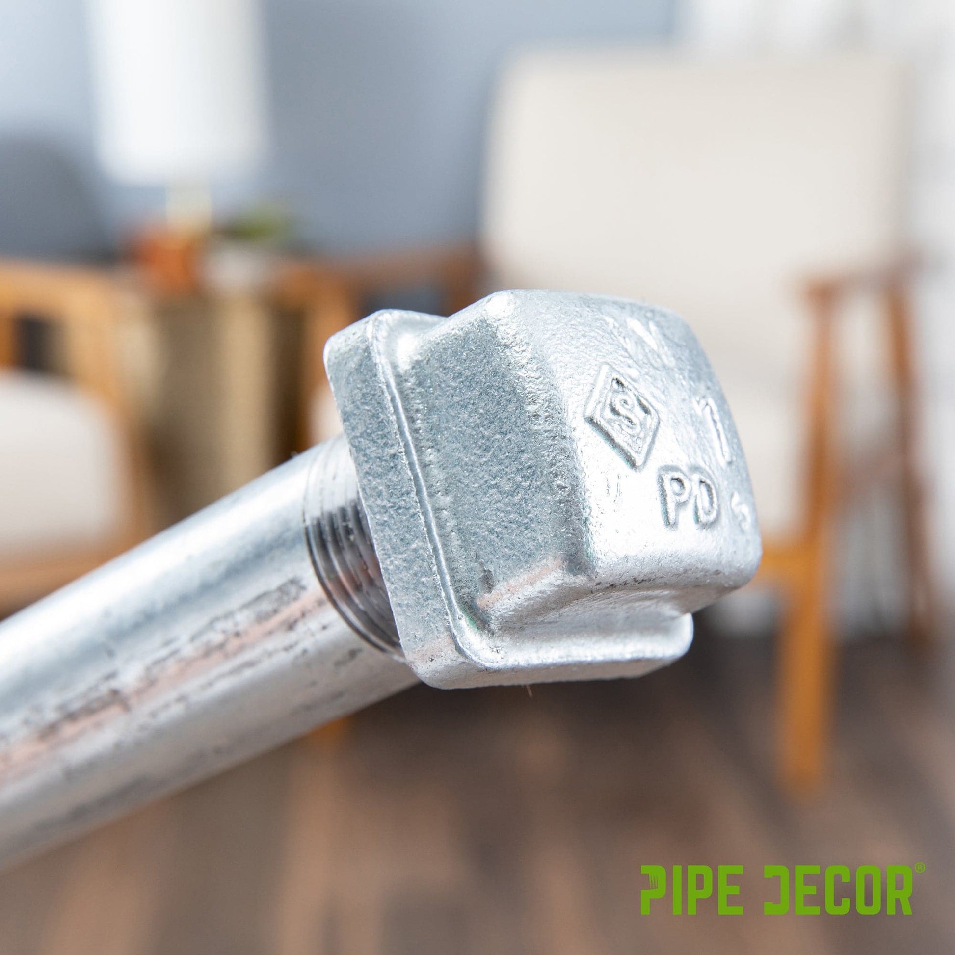 1 in. Galvanized Square Cap PIPE DECOR