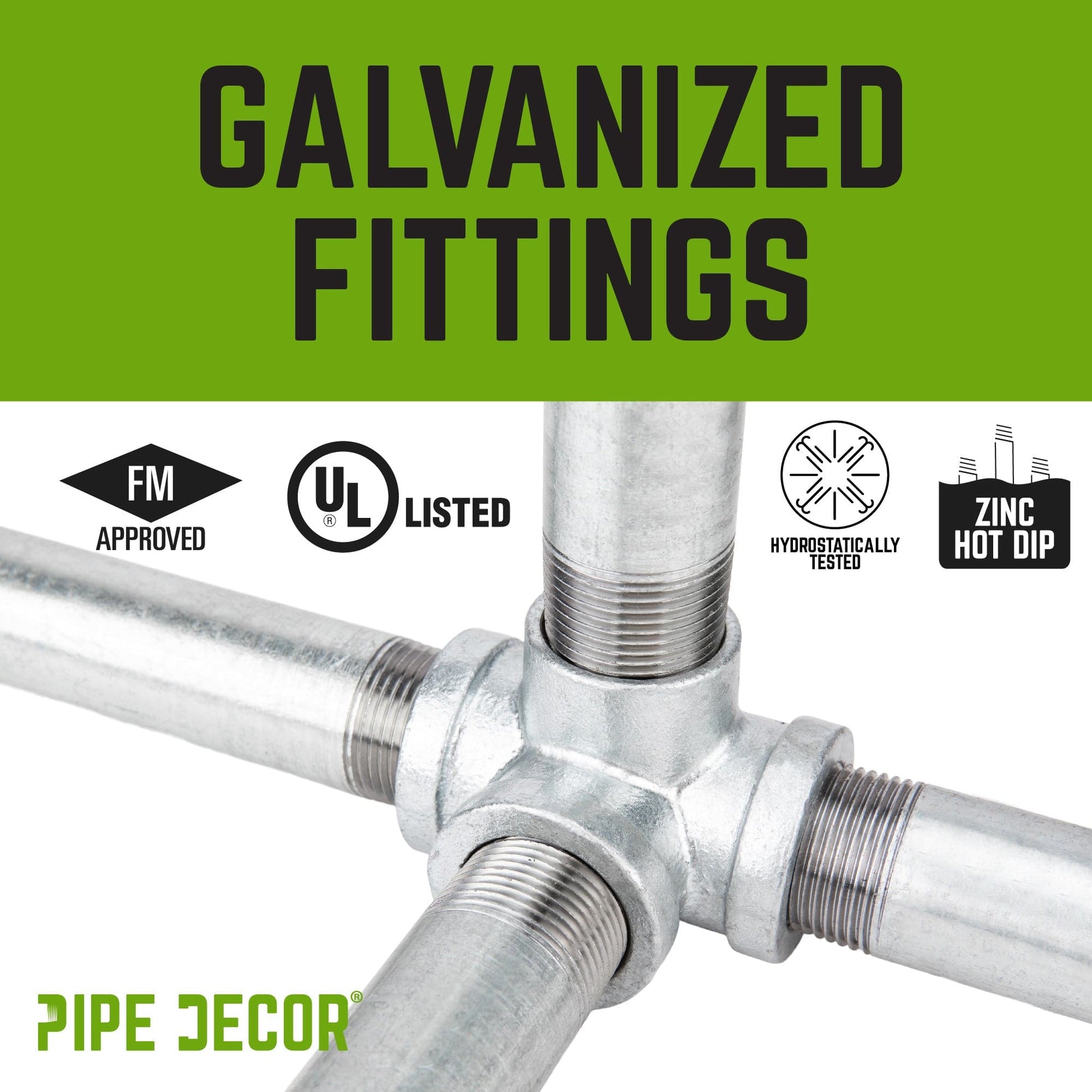1/2 in. Galvanized Square Cap PIPE DECOR