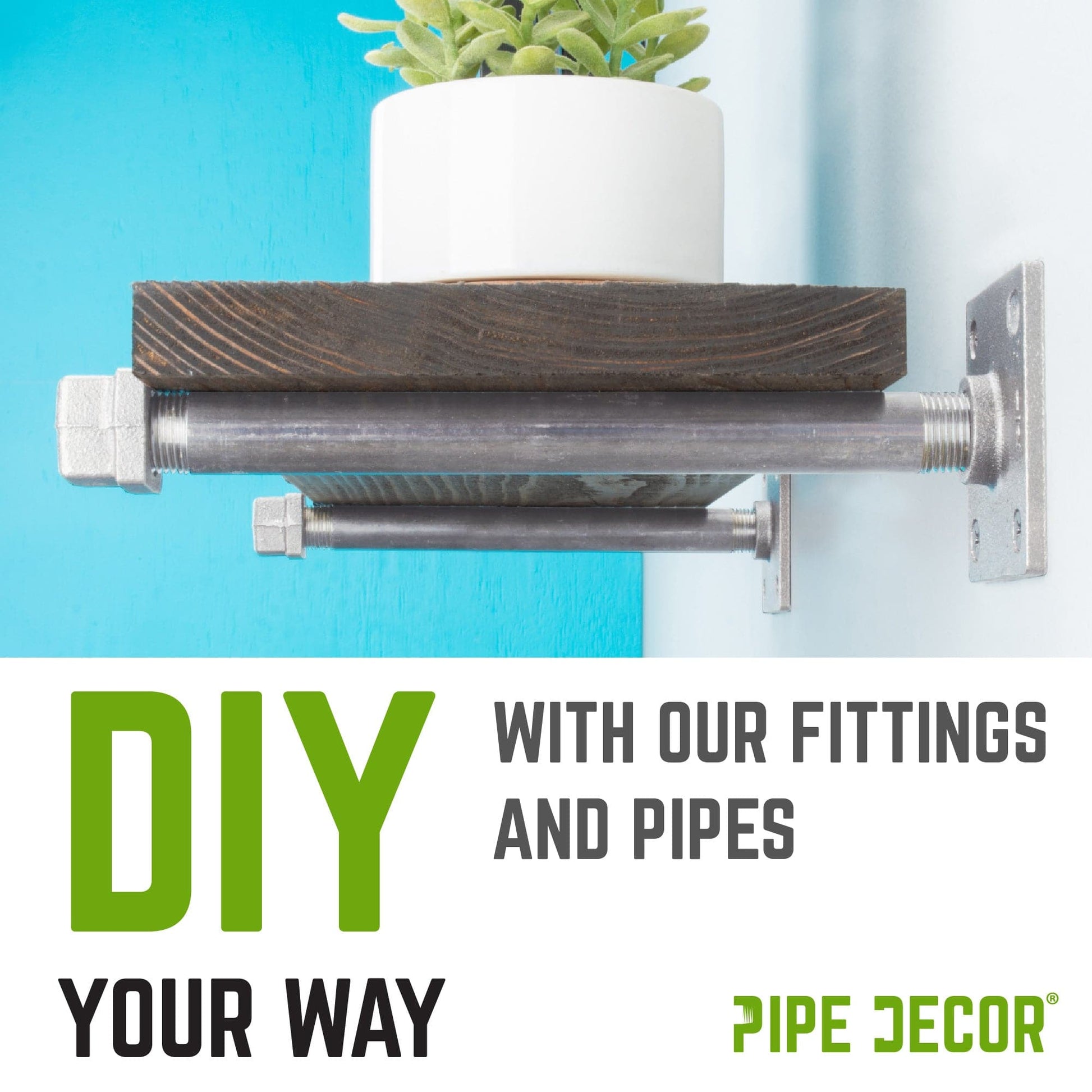1/2 in. Galvanized Square Cap PIPE DECOR
