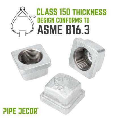 1/2 in. Galvanized Square Cap PIPE DECOR