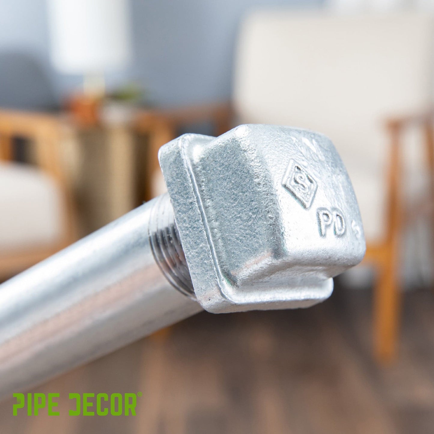 1/2 in. Galvanized Square Cap PIPE DECOR