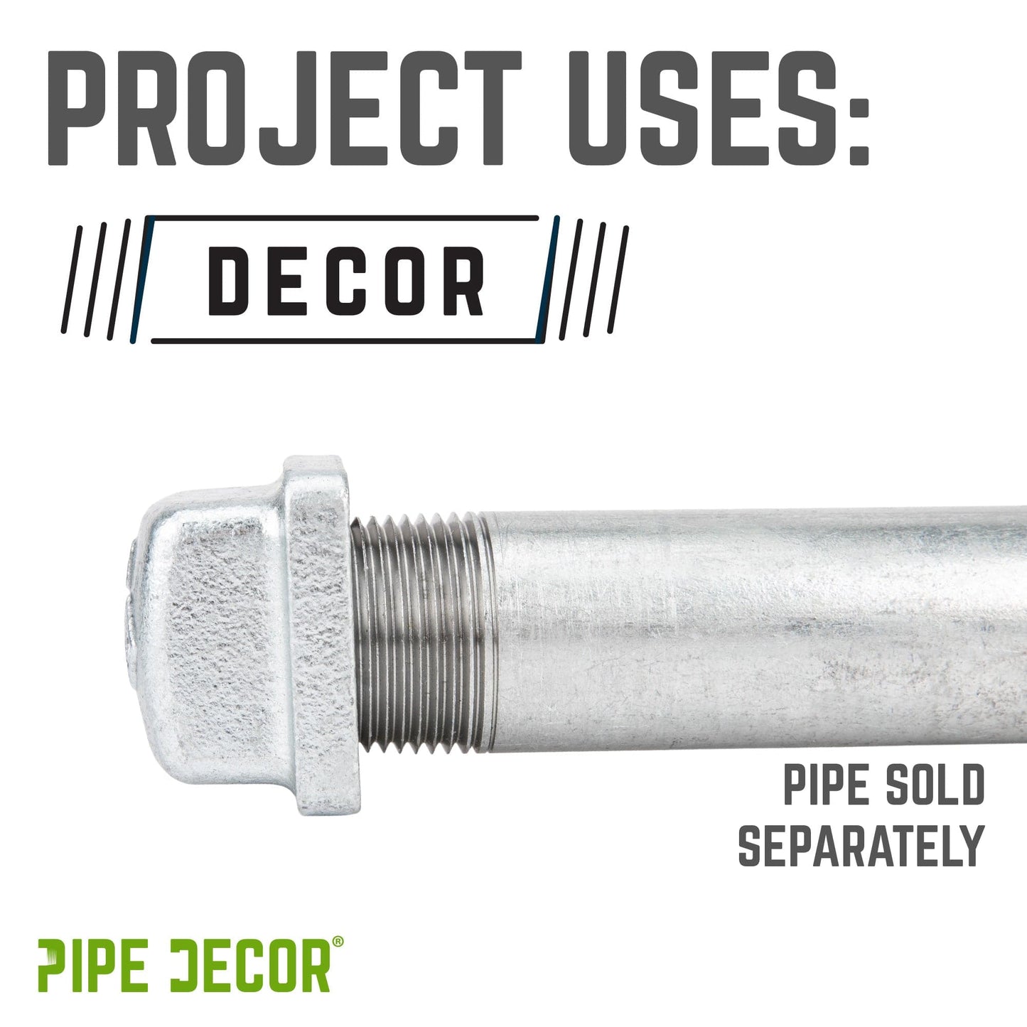3/4 in. Galvanized Square Cap PIPE DECOR