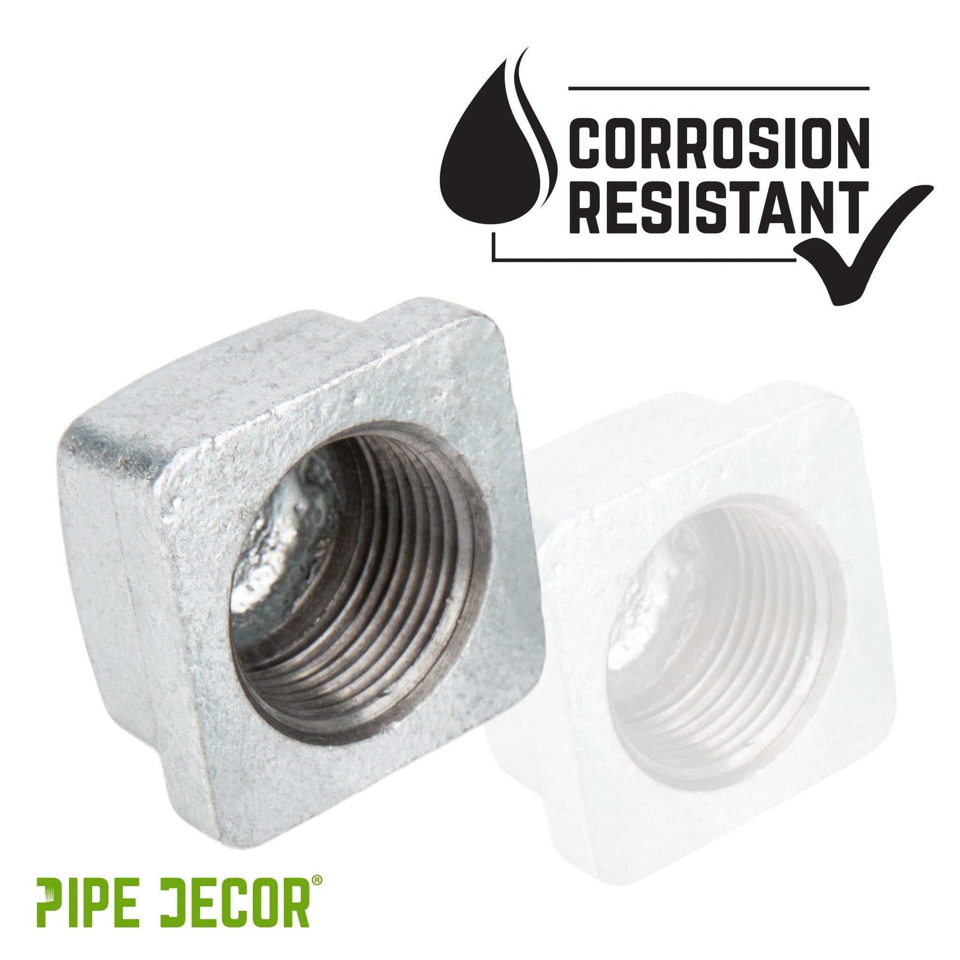 3/4 in. Galvanized Square Cap PIPE DECOR