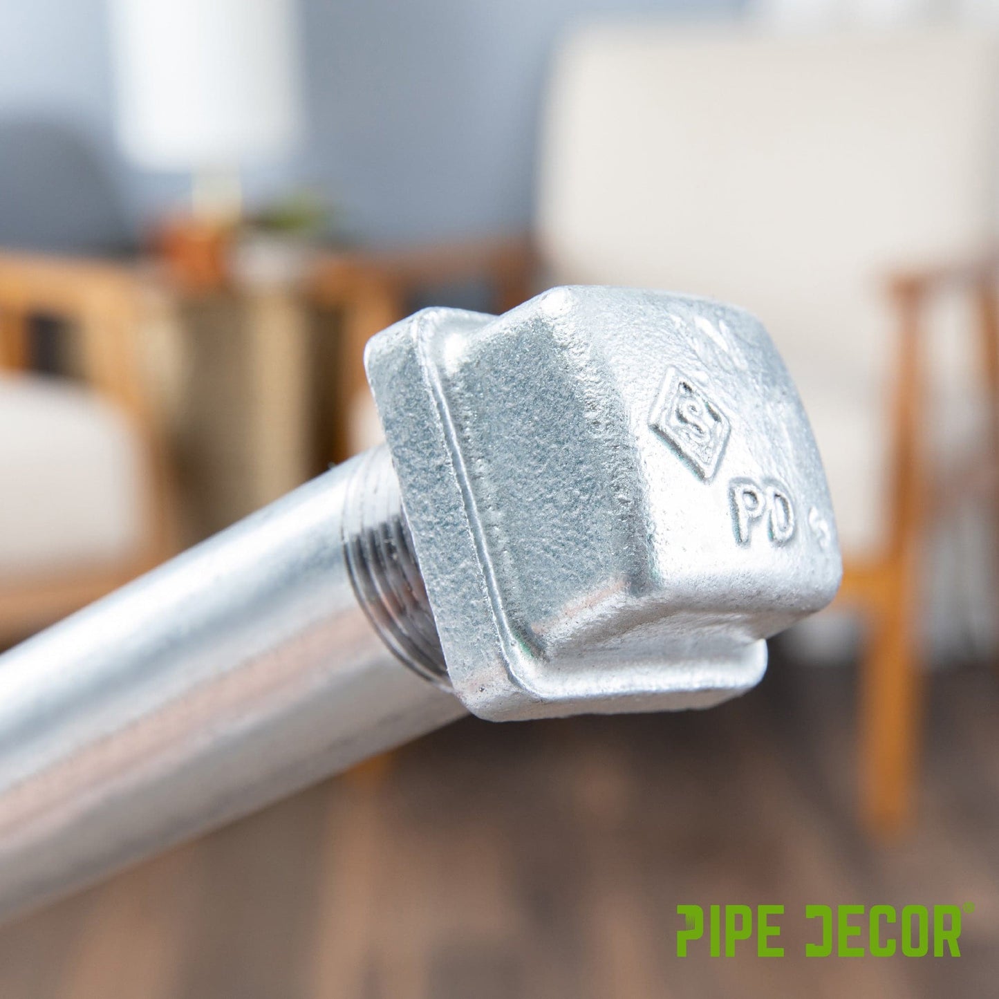 3/4 in. Galvanized Square Cap PIPE DECOR