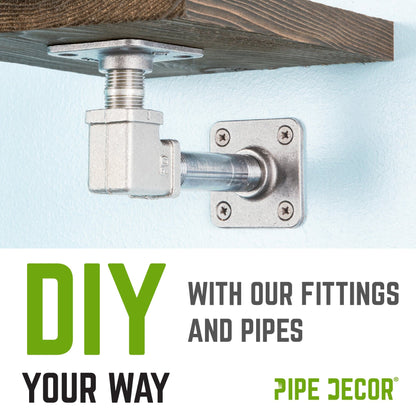 1 in. Galvanized Square 90 Degree Elbow PIPE DECOR