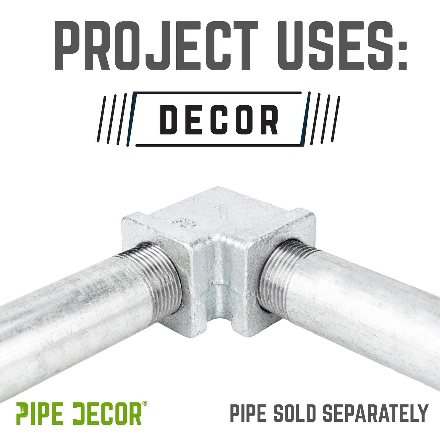 1 in. Galvanized Square 90 Degree Elbow PIPE DECOR