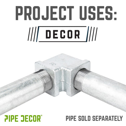 1 in. Galvanized Square 90 Degree Elbow PIPE DECOR
