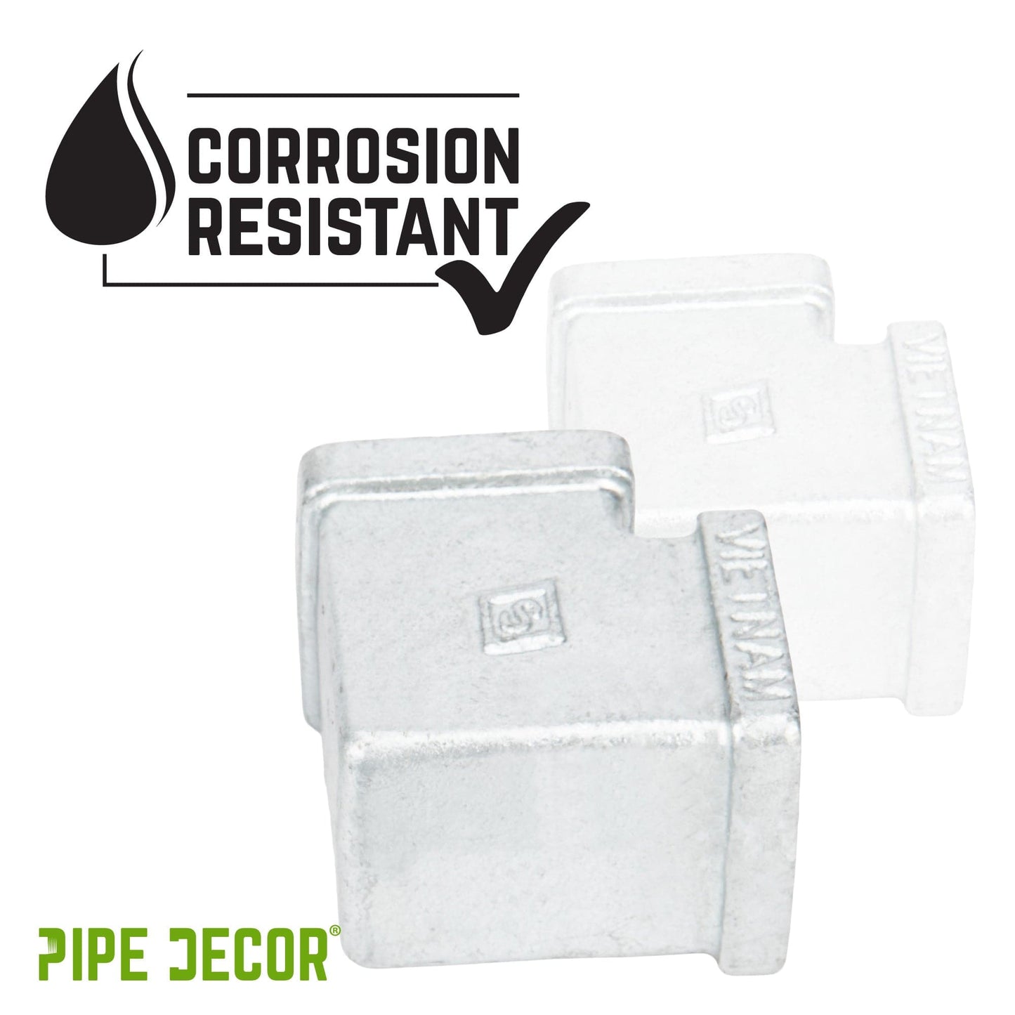 1 in. Galvanized Square 90 Degree Elbow PIPE DECOR