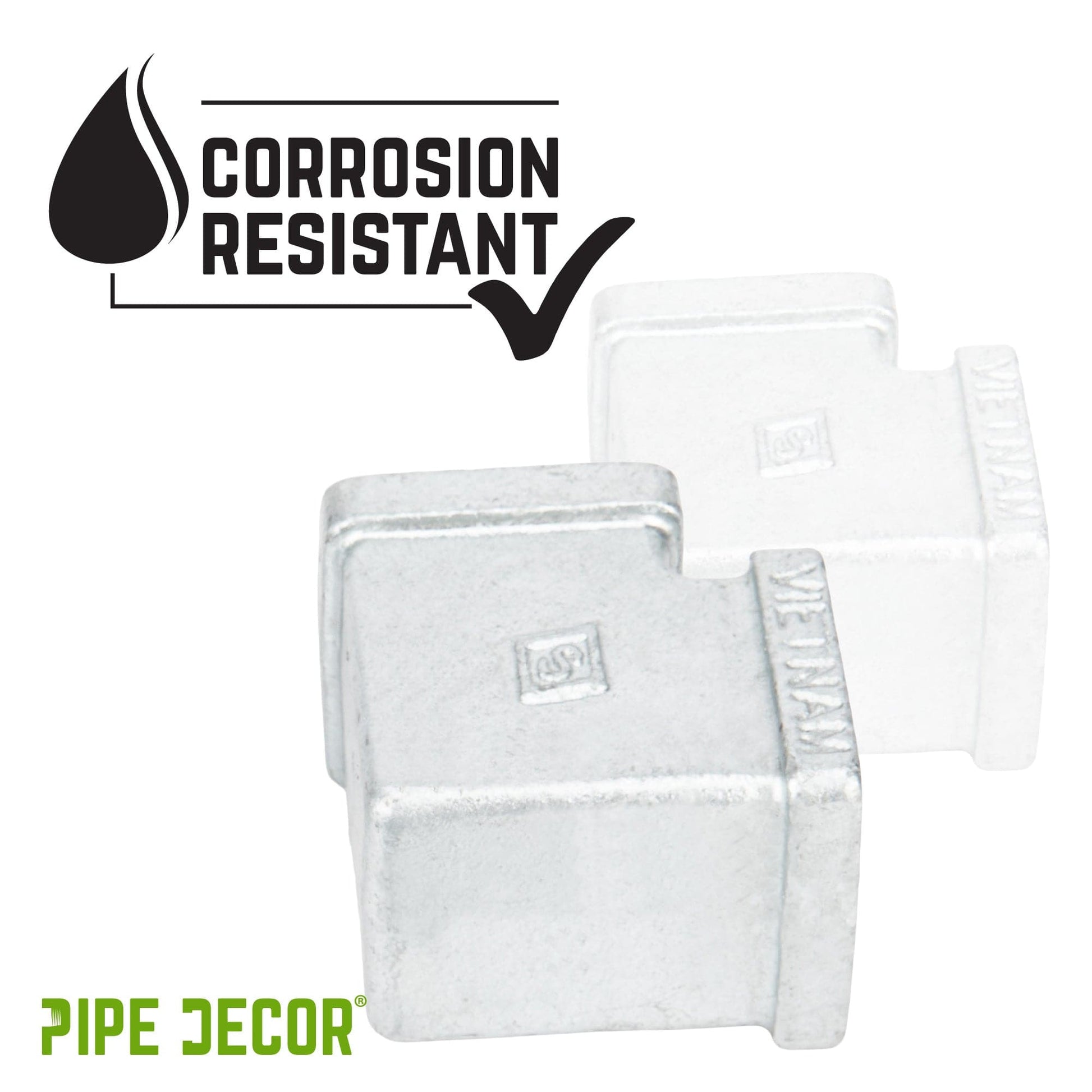 1 in. Galvanized Square 90 Degree Elbow PIPE DECOR