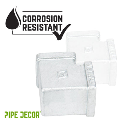 1 in. Galvanized Square 90 Degree Elbow PIPE DECOR