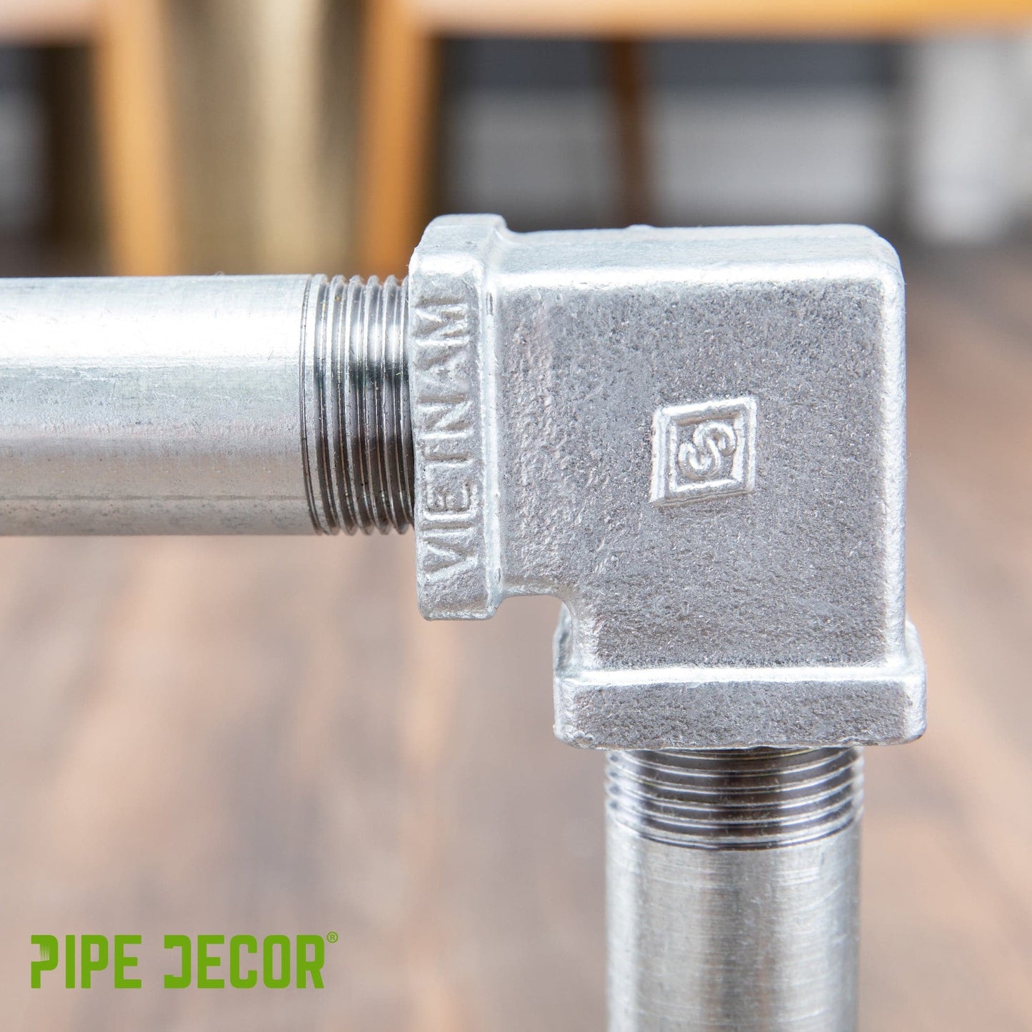 1 in. Galvanized Square 90 Degree Elbow PIPE DECOR