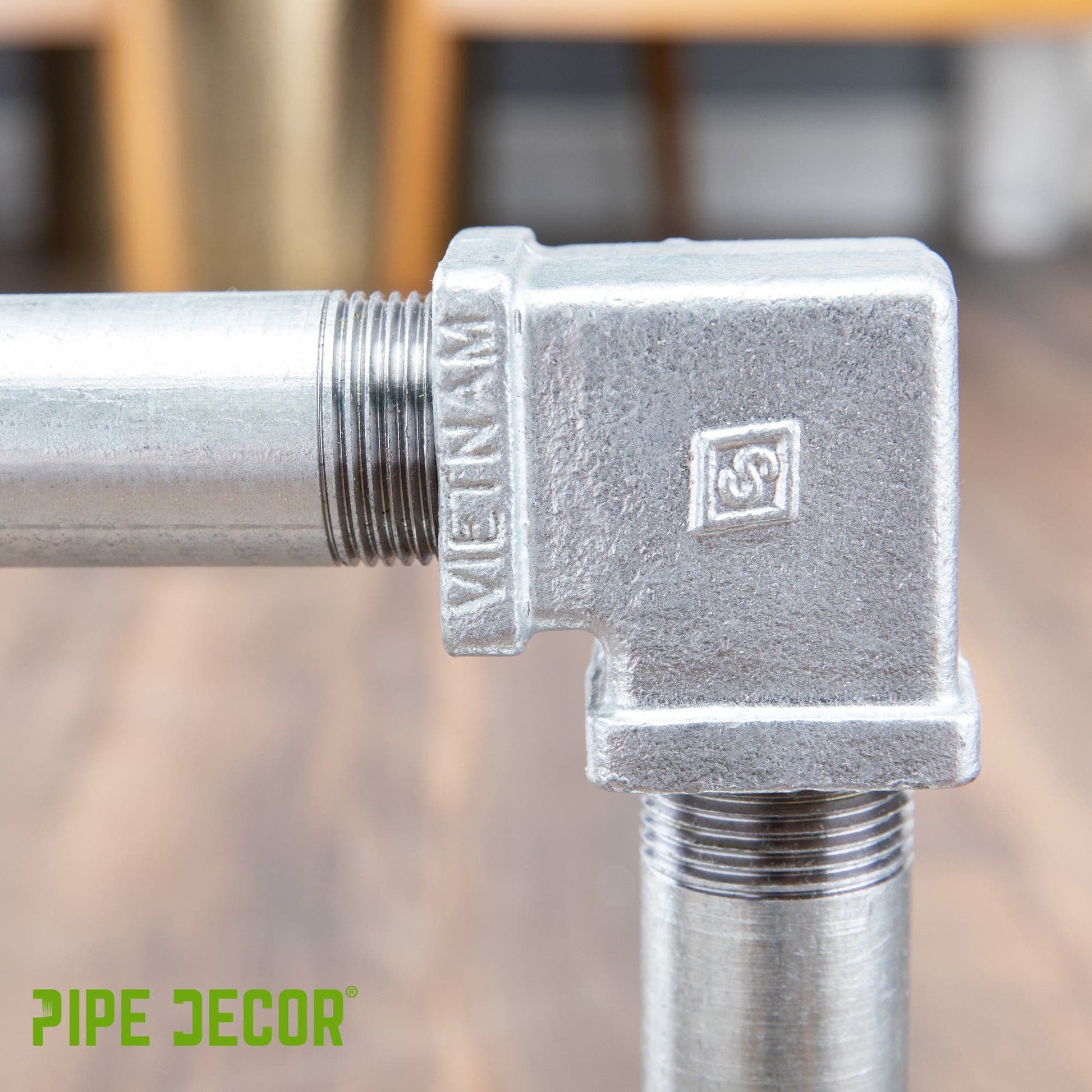 1 in. Galvanized Square 90 Degree Elbow PIPE DECOR
