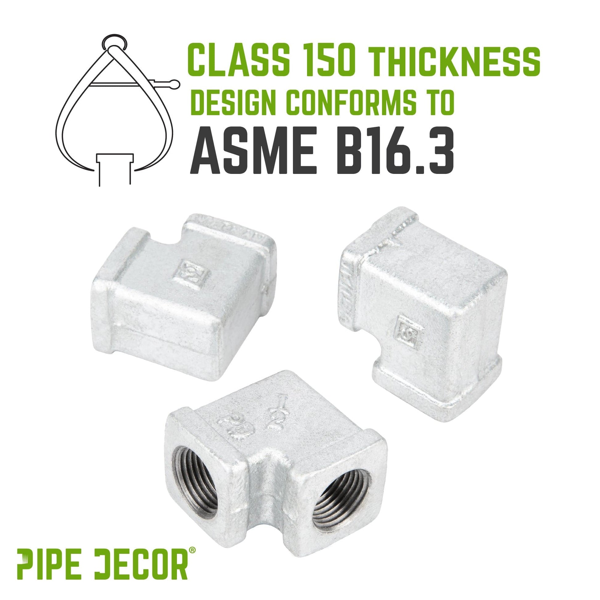 1/2 in. Galvanized Square 90 Degree Elbow PIPE DECOR