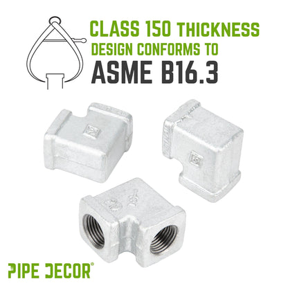 1/2 in. Galvanized Square 90 Degree Elbow PIPE DECOR