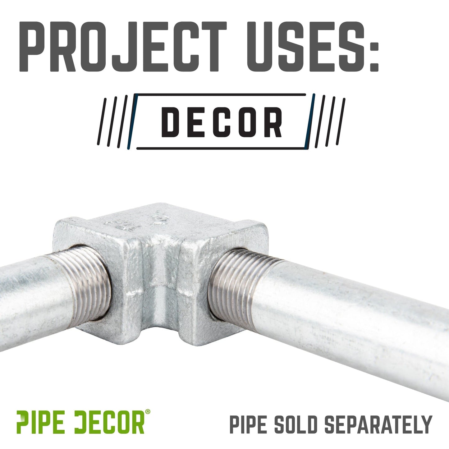 1/2 in. Galvanized Square 90 Degree Elbow PIPE DECOR
