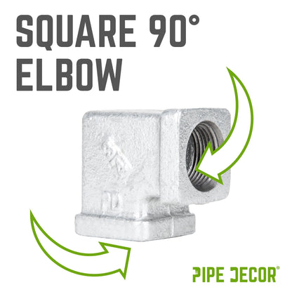 3/4 in. Galvanized Square 90 Degree Elbow PIPE DECOR