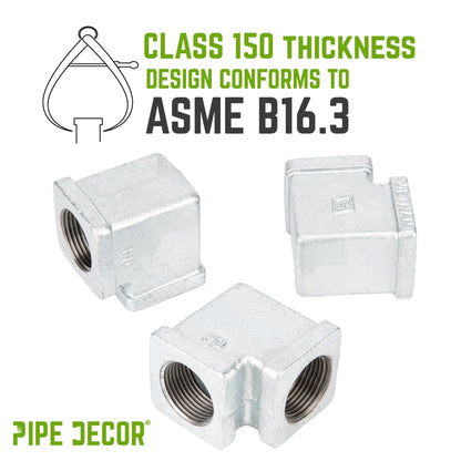 3/4 in. Galvanized Square 90 Degree Elbow PIPE DECOR