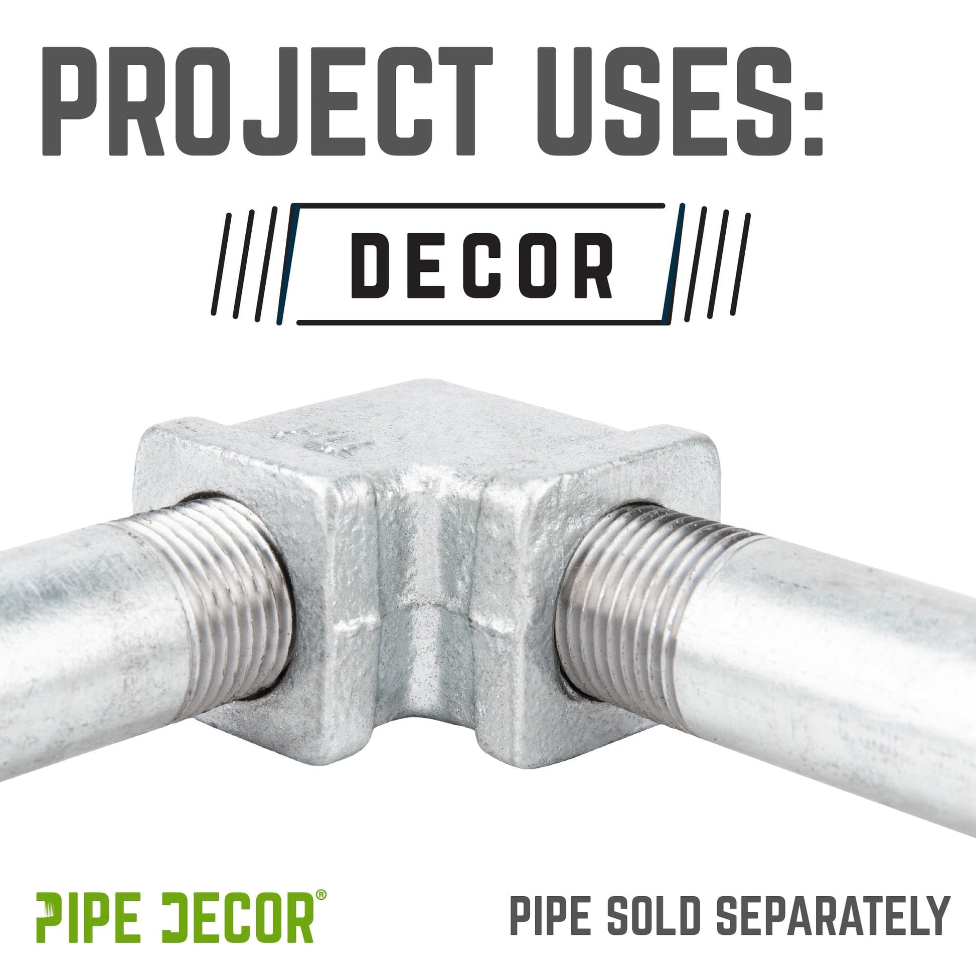 3/4 in. Galvanized Square 90 Degree Elbow PIPE DECOR