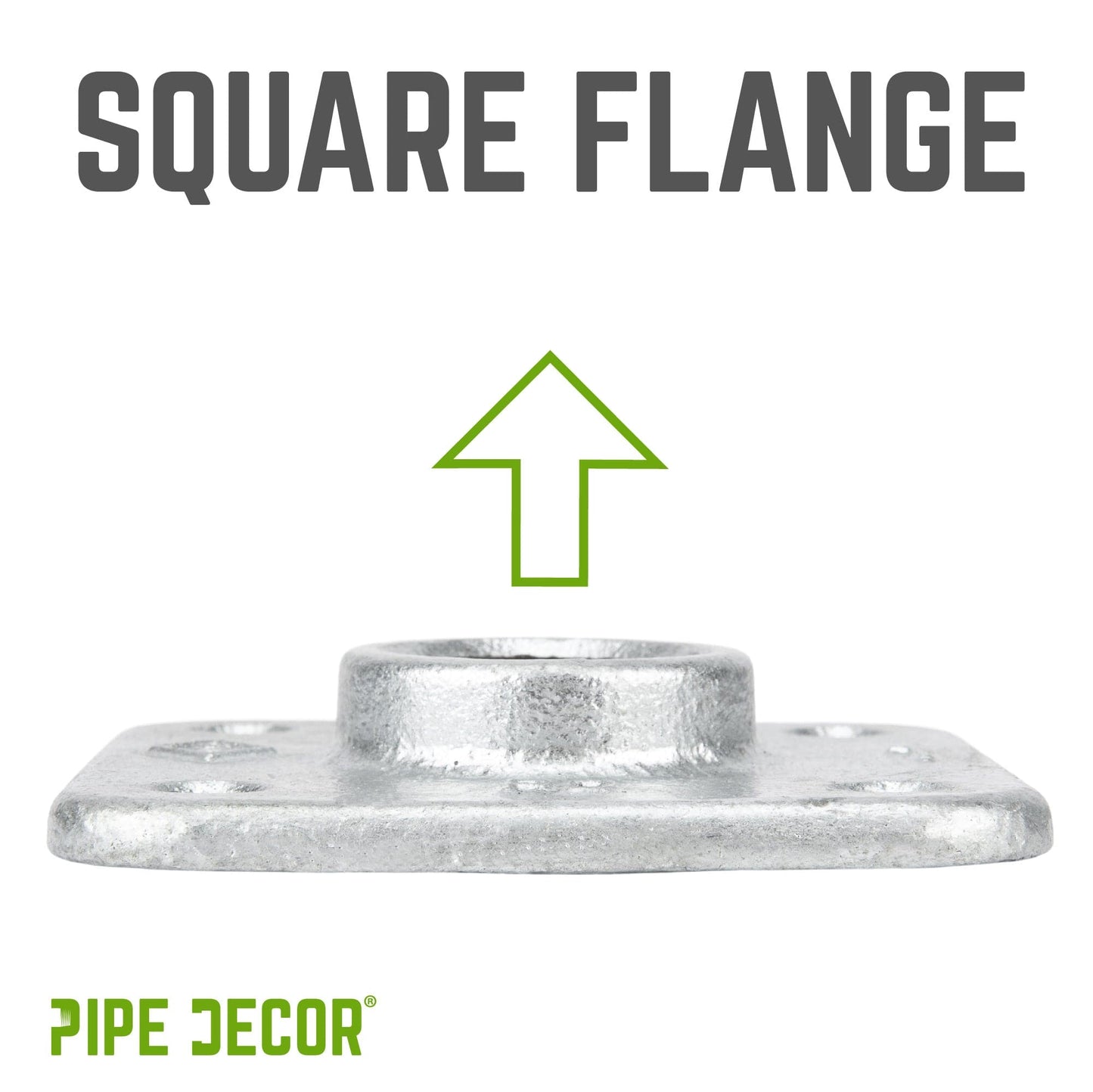 1 in. Galvanized Square Floor Flange PIPE DECOR