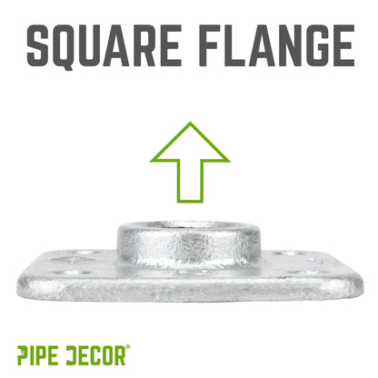 1 in. Galvanized Square Floor Flange PIPE DECOR