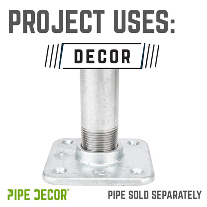 1 in. Galvanized Square Floor Flange PIPE DECOR