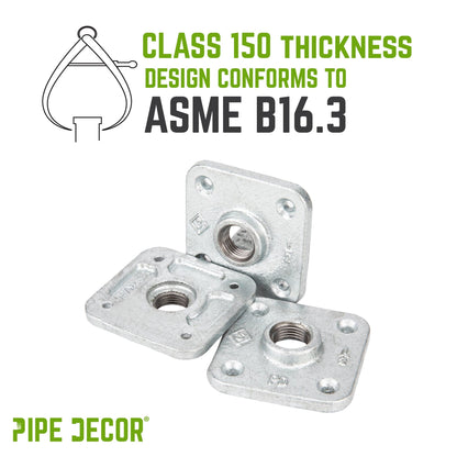 1/2 in. Galvanized Square Floor Flange PIPE DECOR