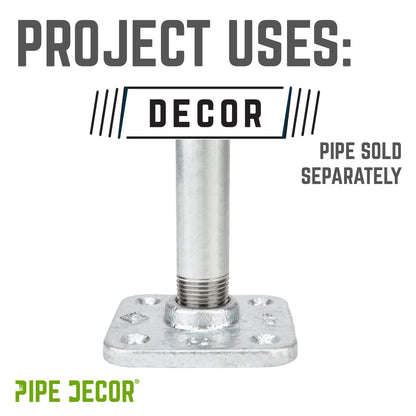 1/2 in. Galvanized Square Floor Flange PIPE DECOR