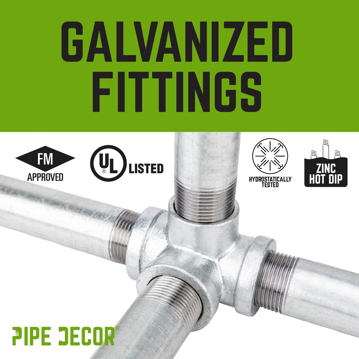 3/4 in. Galvanized Square Floor Flange PIPE DECOR