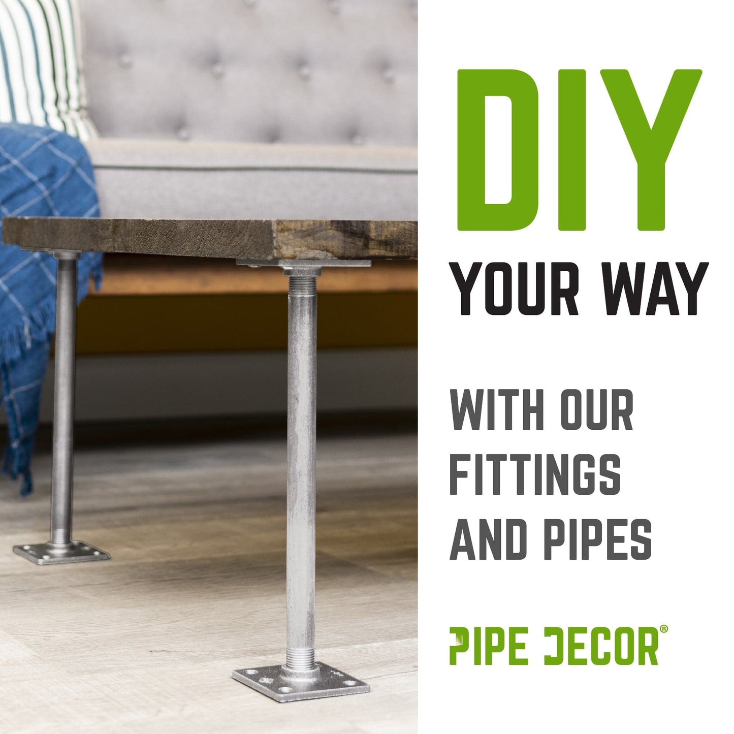 3/4 in. Galvanized Square Floor Flange PIPE DECOR