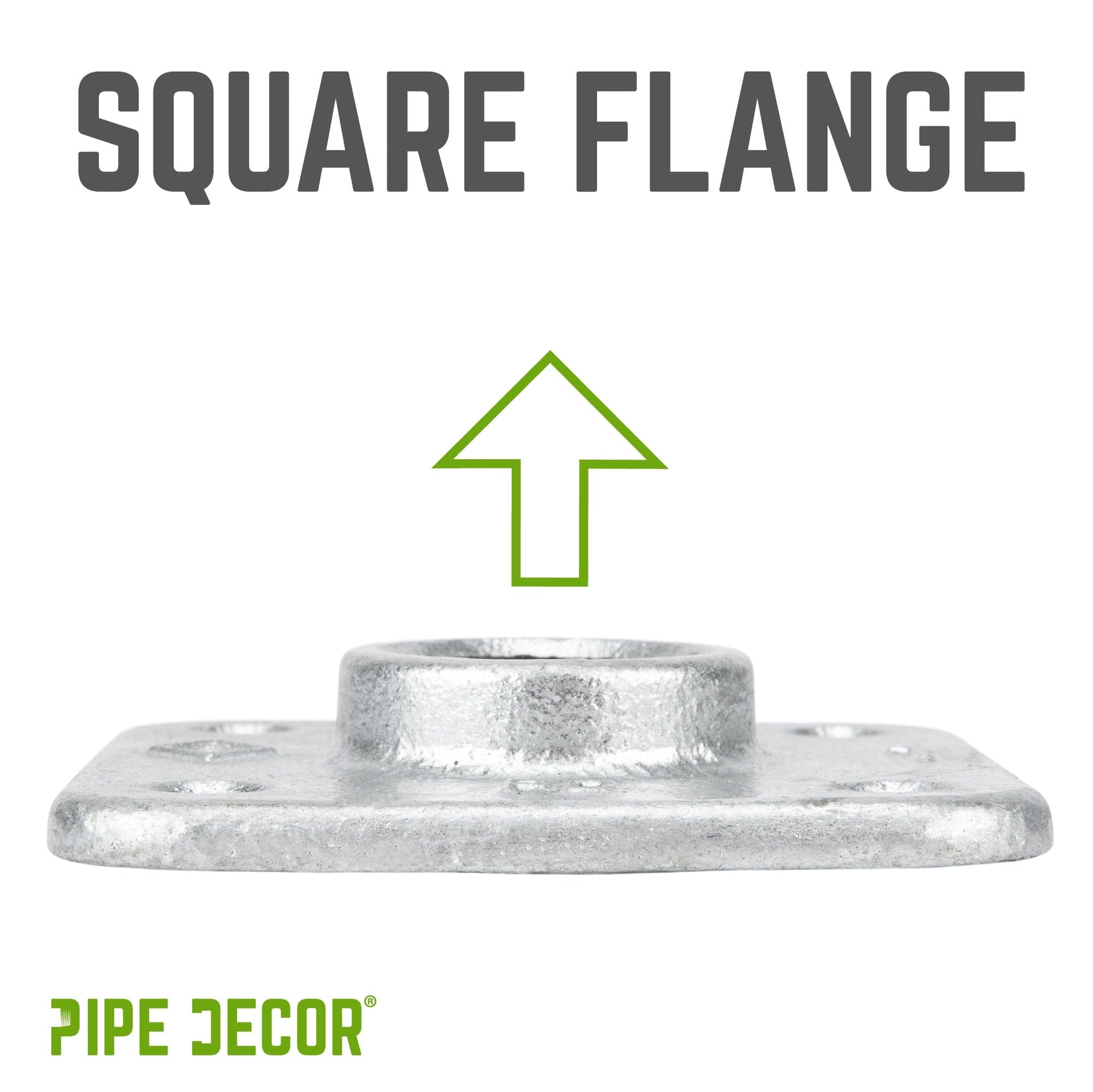 3/4 in. Galvanized Square Floor Flange PIPE DECOR