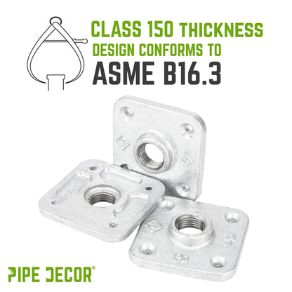 3/4 in. Galvanized Square Floor Flange PIPE DECOR