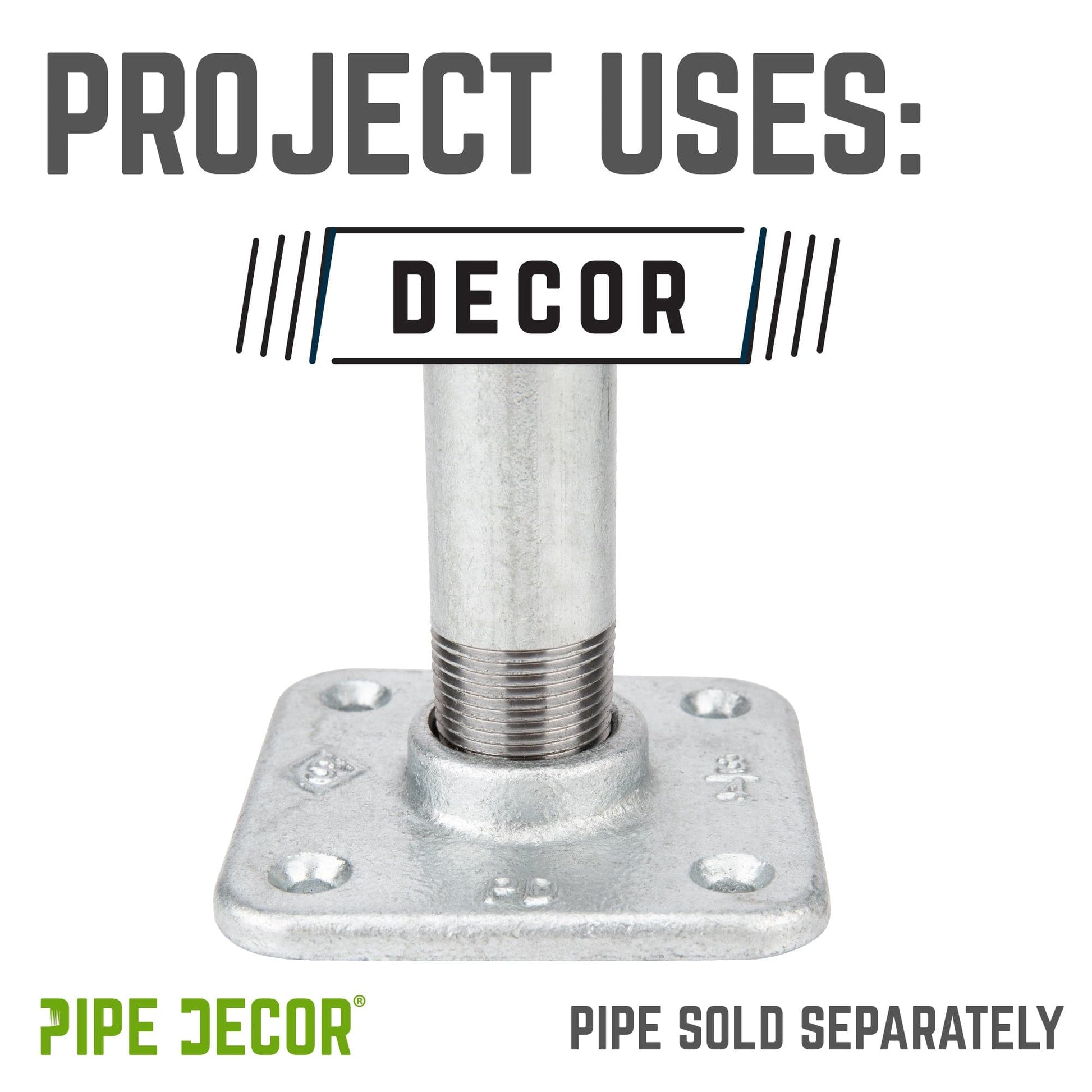 3/4 in. Galvanized Square Floor Flange PIPE DECOR