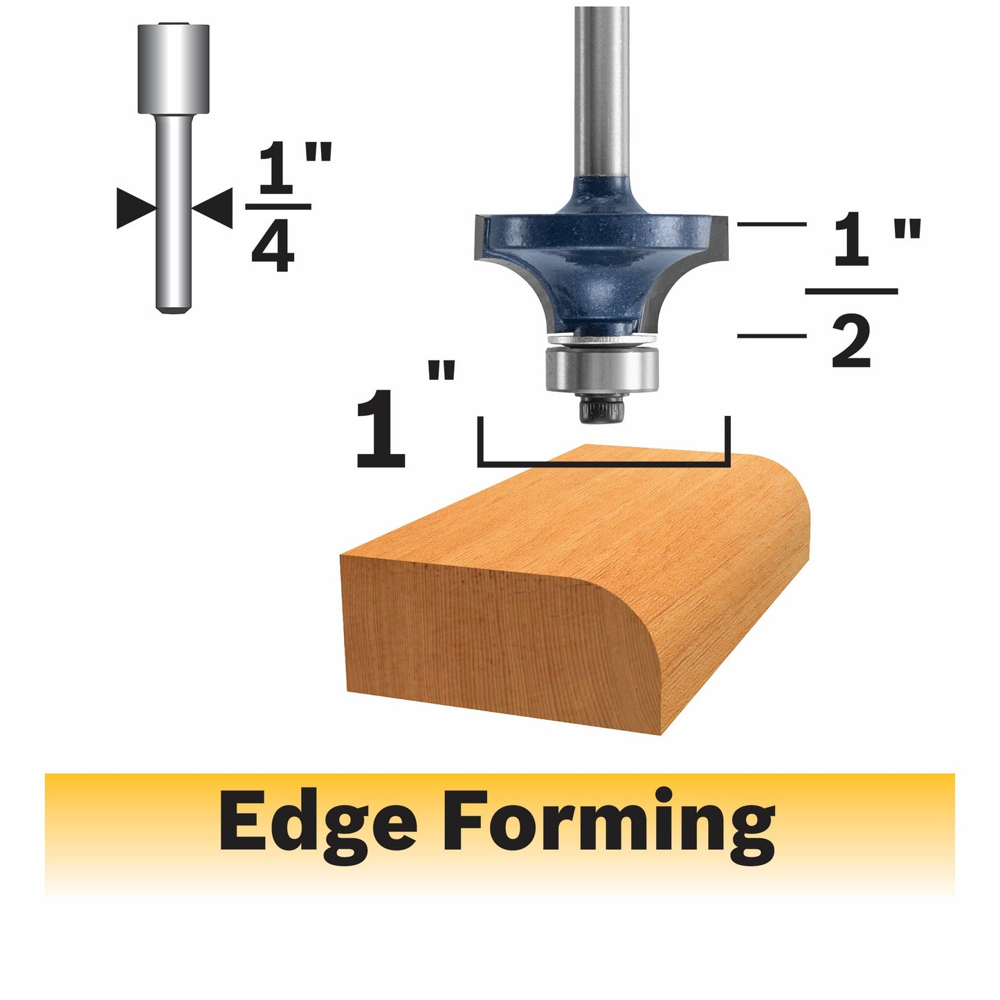 BOSCH 85294MC 1/4 In. x 1/2 In. Carbide-Tipped Roundover Router Bit VM Hardware